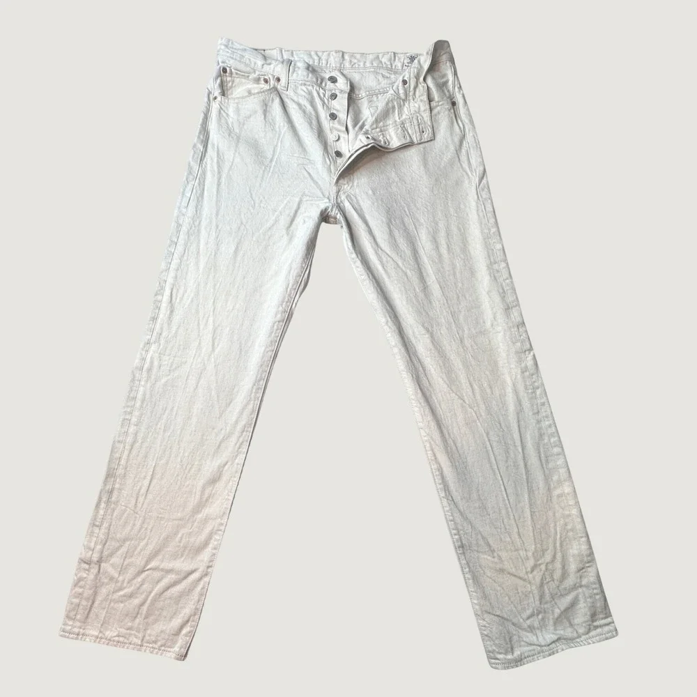 Levi's 501 Jeans Mens 38x34 (36x32) Original Fit White Oak Cone Denim Straight